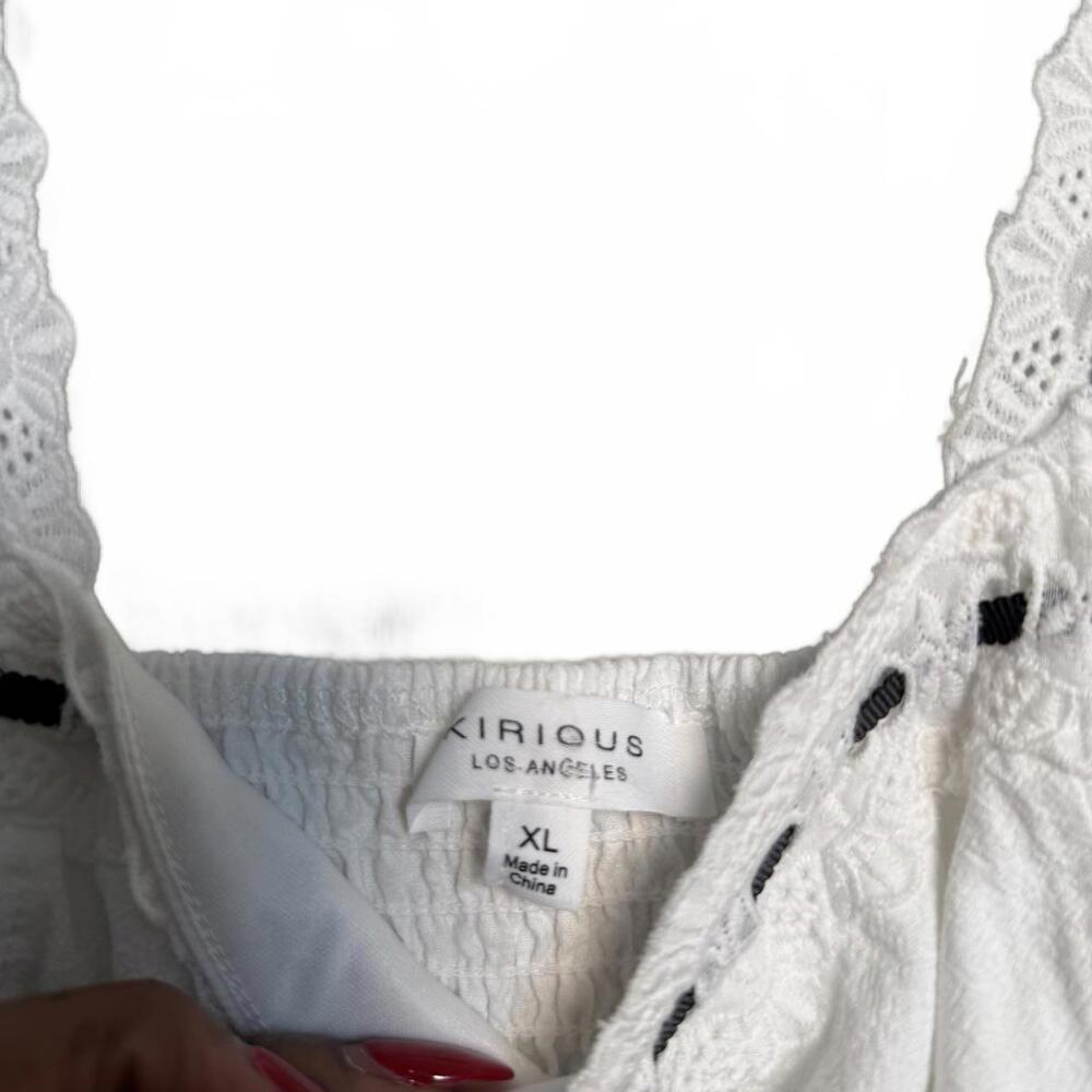 White Flirty Coquette Crop Tank Top - Picture 4 of 4